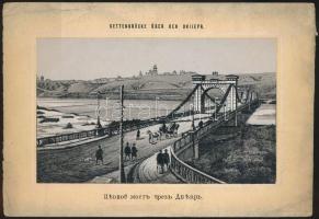 cca 1890 Moldova litho kép / Bridge over the Dnepr litho image 13x9 cm
