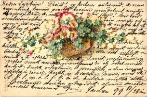 1899 Floral greeting card, Gebrüder Obpacher Serie 31 No. 15148. litho (wet damage)