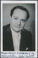 Carelli Gábor (1915-1999) operaénekes, tenorista dedikációja az őt ábrázoló fotón