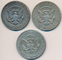 Amerikai Egyesült Államok 1966-1967. 1/2$ Ag "Kennedy" (3x) T:2,2-
USA 1966-1967. 1/2 Dol...