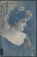 Szamosi Elza (1884-1924) opera-énekesnő aláírása az őt ábrázoló fotólapon