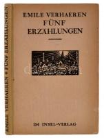 Emile Verhaeren: Fünf erzählungen. Frans Masereel 28 fametszetével. Leipzig, 1922, Insel-Verlag. Kiadói félvászonkötésben.