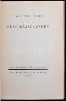 Emile Verhaeren: Fünf erzählungen. Frans Masereel 28 fametszetével. Leipzig, 1922, Insel-Verlag. Kia...