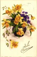 Easter, floral, litho