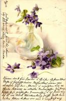 Flower greeting card, Meissner & Buch Künstler-Postkarten Serie 1072. litho