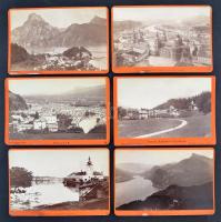 cca 1870-1880 Ausztria 28 db keményhátú fotó különböző városok képeivel Insbrucktól - Halstattig / c...