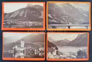 cca 1870-1880 Ausztria 28 db keményhátú fotó különböző városok képeivel Insbrucktól - Halstattig / c...