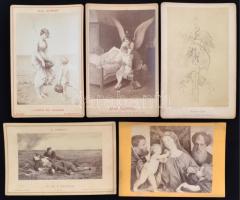 cca 1870-1880 21 db régi festményeket és szobrokat ábrázoló keményhátú fotó / cca 1870-1880 Collecti...