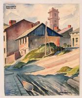 Sostarics Lajos (1896-1968): Kádár Géza után(?): Kolomea 1941, akvarell, papír, jelzett, 24,5×20 cm