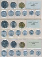 1972. 2f-10Ft 9db klf érmés forgalmi sor fóliatokban (3x) T:1