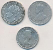 Vegyes: Ausztrália 1926. 6p Ag "V. György" + Hollandia 1928. 25c Ag "Vilma" + Ka...