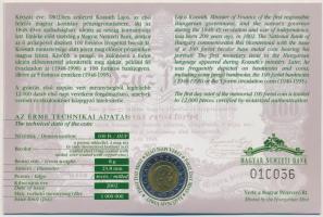 2002. 100Ft "Kossuth" elsőnapi veret sorszámozott díszlapon T:BU