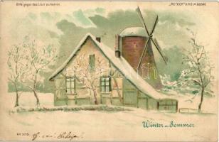 Winter und Sommer / Winter and Summer landscape, Meteor DRGM 88690. No. 375. hold to light litho