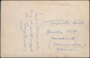 1929 Békéscsaba, útépítők csoportképe, photo (fa)