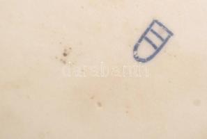 Csehszlovák porcelán süteményes készlet, mitológiai jelenetekkel, matricás, jelzett, kis kopásnyomok...