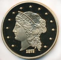 Amerikai Egyesült Államok DN "1877. 50$" aranyozott fém emlékérem (50mm) T:PP   USA ND "1877. 50 Dollars" gilt metal medallion (50mm) C:PP