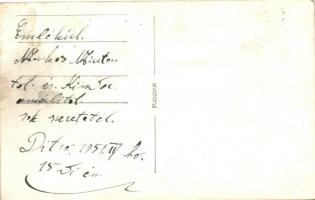 1951 Ditró, Ditrau; Római Katolikus templom, Országzászló és Hősök emlékműve / church, National Flag...