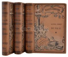 Katona József összes művei I-III. Kiadja Abafi Lajos. (Nemzeti könyvtár: 15., 16., 19.) Bp., 1880-1881, Aigner. Kiadói, szép állapotú illusztrált egészvászon sorozatkötésben.