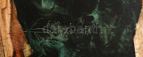 Saly Németh László (1920-2001): Kendős lány, olaj, farost, fa keretben, 47,5×21,5 cm