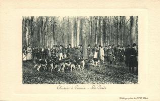 Chasses á Courre - La Curée / Hunters, hunting dogs, the scramble (Rb)