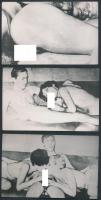 cca 1970 Retró pornó képek, eredeti képekről készült utólagos előhívások, 9 db, 9x14 cm
