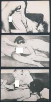 cca 1970 Retró pornó képek, eredeti képekről készült utólagos előhívások, 9 db, 9x14 cm