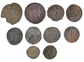 Római Birodalom 10db klf bronzpénz T:vegyes 
Roman Empire 10pcs of diff bronze coins C:mixed
