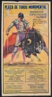 1973 Barcelona, Bikaviadalt hirdető nagyméretű plakát, szakadásokkal, 96x52 cm