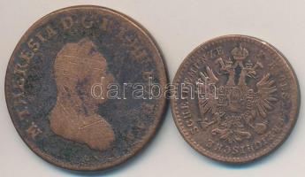 1780S 1kr Cu "Mária Terézia" + 1859E 1kr Cu T:2-,3