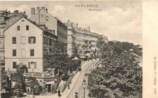 Karlovy Vary, Karlsbad; Gartenzeile, Weilburg, Ernst Dieil Coiffeur / street, hairdresser (EK)