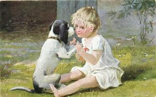 Bons amis / Child with dog, Caklovic Nr 52. s: E. Reckziegel