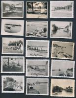 cca 1960 Életképek a ráckevei partról, 17 db fotó, 5x6 cm