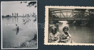cca 1960 Életképek a ráckevei partról, 17 db fotó, 5x6 cm