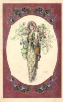 Lady, floral, B.K.W.I. 132-5. s: August Patek (EK)