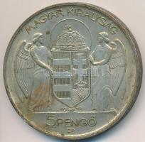1939. 5P Ag "Horthy balra" T:2,2- patina