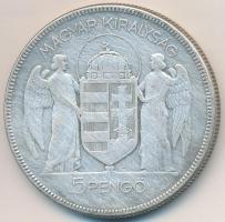1930. 5P Ag "Horthy jobbra" T:3 karc