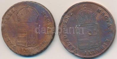 1848. 1kr Cu + 1849NB 1kr Cu T:3,3- ki., ph