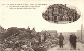 Lens, before and after the war, saving bank, Fire men&#039;s hotel