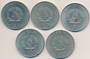 NDK 1972A 20M Cu-Ni "Wilhelm Pieck" (5x) T:2
GDR 1972A 20 Mark Cu-Ni "Wilhelm Pieck&...