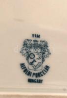 Alföldi porcelán pálinkás készlet, kis hiánnyal: 1 db dugós kiöntő, m: 19 cm + 1 db tálka, 23,5×15,5...