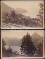cca 1880 Svájc 11 db keményhátú fotó / Switzerland 11 vintage photos of different cities 16x11 cm
