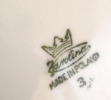 Karolnia lengyel porcelán falitányér "Polonez" felirattal, matricás, jelzett, apró kopásny...