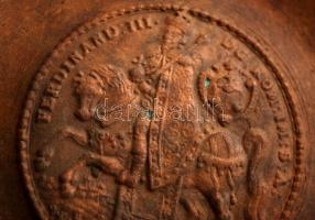 Réz fali tál másolat (2db), "FERDINAND III. DG: ROM: IM: S: A" felirattal, d:18,5 cm, d:19...