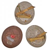 ~1960-1990. 3db klf rendőrségi zománcozott, fém sapkajelvény T:2,2- egyikről letört a rögzítő