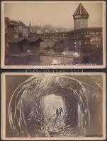 cca 1880 Svájc 16 db keményhátú fotó / Switzerland 16 vintage photos of different cities 16x11 cm