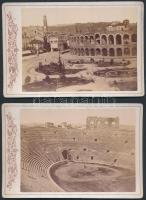 cca 1880 Olaszország: Roma, Arco, Verona 5 db keményhátú fotó / Italy: Rome, Verona, Arco 5 vintage photos 16x11 cm