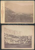 cca 1880 Olaszország: Roma, Arco, Verona 5 db keményhátú fotó / Italy: Rome, Verona, Arco 5 vintage ...