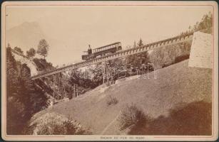 cca 1880 Svájc, Righi vasút / cca 1880 Switzerland, Righi railway 16x11 cm