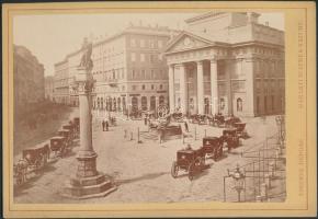 cca 1880 Trieszt, bérkocsisok fotó / cca 1880 Austria, Italy Triest coach station photo 16x11 cm