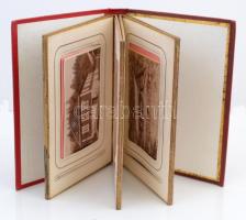 cca 1880 Korytniczai emlék 12 db érdekes fotót tartalmazó fényképalbumocska. Benne a helység nyaralóinak megnevezett fotóival / cca 1880 Memory from Korytnicza. Photo album with 12 interesting photos including names of the local villas 10x14 cm